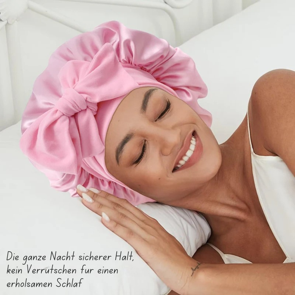 Hanna Sleep – Satin Nachthaube Mit Langen Bändern