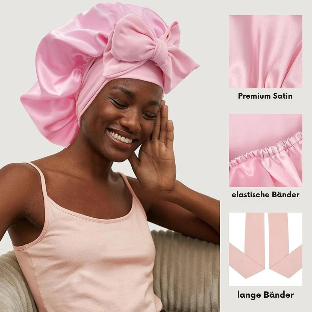 Hanna Sleep – Satin Nachthaube Mit Langen Bändern