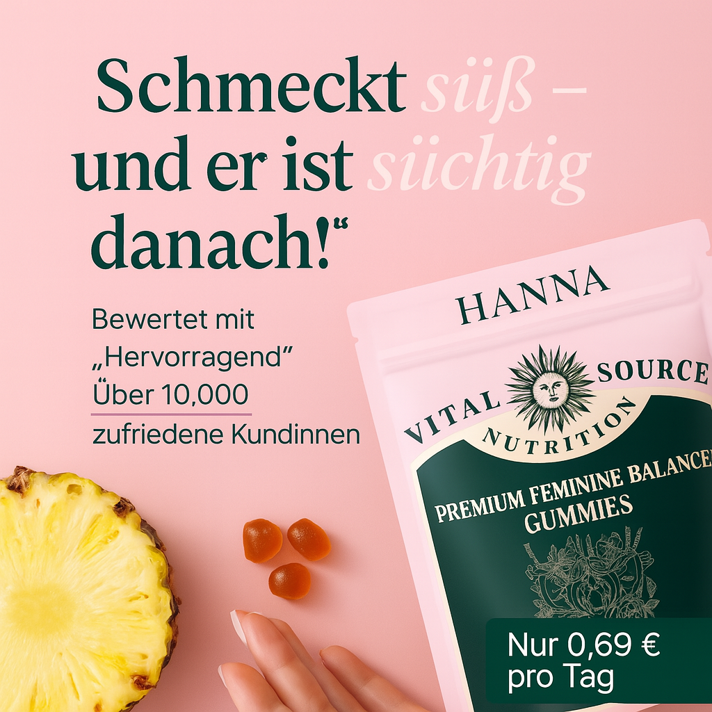 Hanna Balance Gummies – für Frauen, die sich zurückerobern.